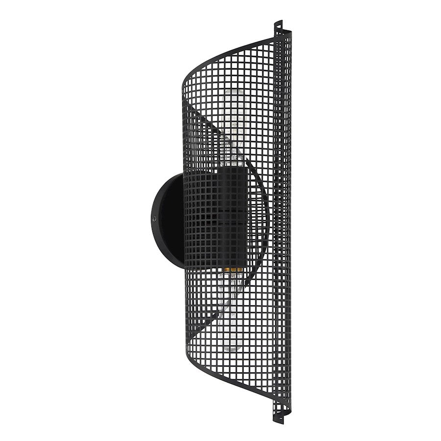 Savoy Essentials Hillbourne 2 Light Sconce, Matte Black/Perforated