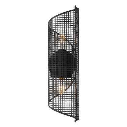 Savoy Essentials Hillbourne 2 Light Sconce, Matte Black/Perforated