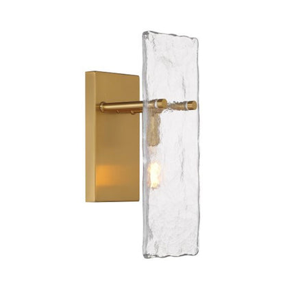 Genry 1 Light Sconce, Warm Brass/Handmade Water