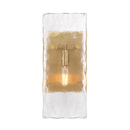 Genry 1 Light Sconce, Warm Brass/Handmade Water