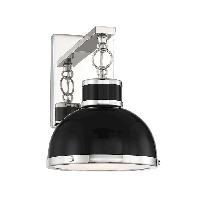 Savoy House Corning 1Lt Wall Sconce, Black/ Nickel