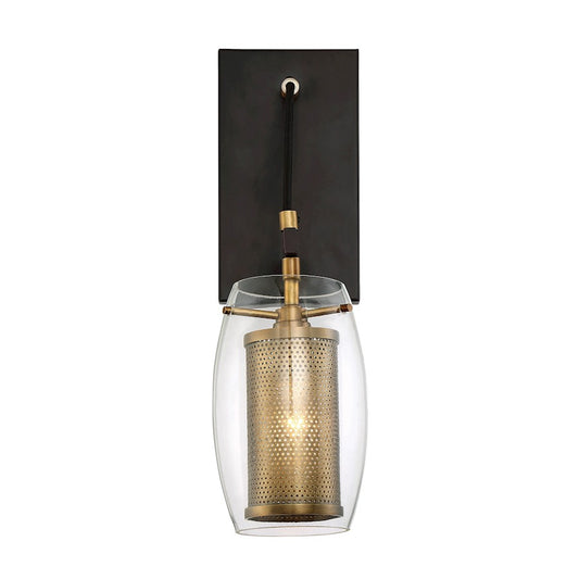 Savoy House Dunbar 1-Light Wall Sconce, Warm Brass/Bronze Accents - 9-9065-1-95