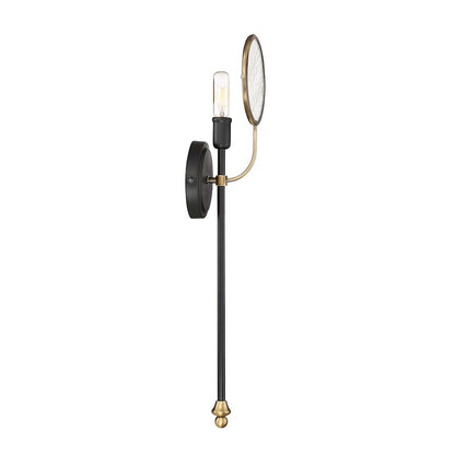 Oberyn 1 Light Sconce, Vintage Black w/ Warm Brass