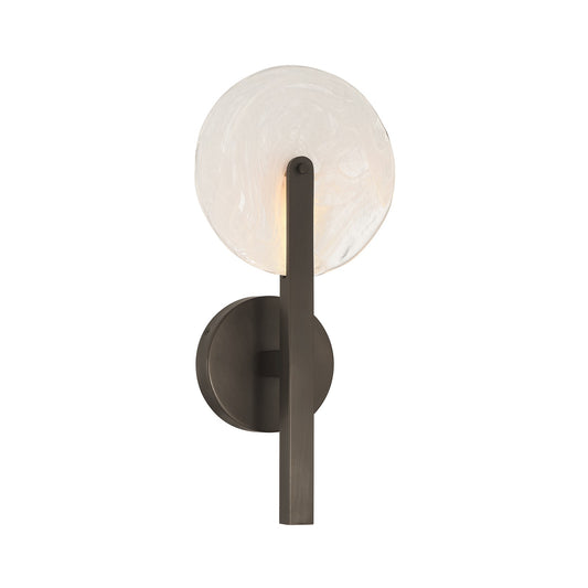 Savoy House Ainslie 1-Light LED Wall Sconce | Modern Mediterranean Bronze Metal and Strie Glass | Bathroom, Hallway & Bedroom Accent | Model 9-9308-1-15