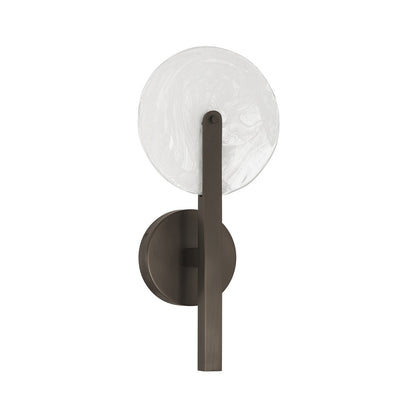 Savoy House Ainslie 1-Light LED Wall Sconce | Modern Mediterranean Bronze Metal and Strie Glass | Bathroom, Hallway & Bedroom Accent | Model 9-9308-1-15