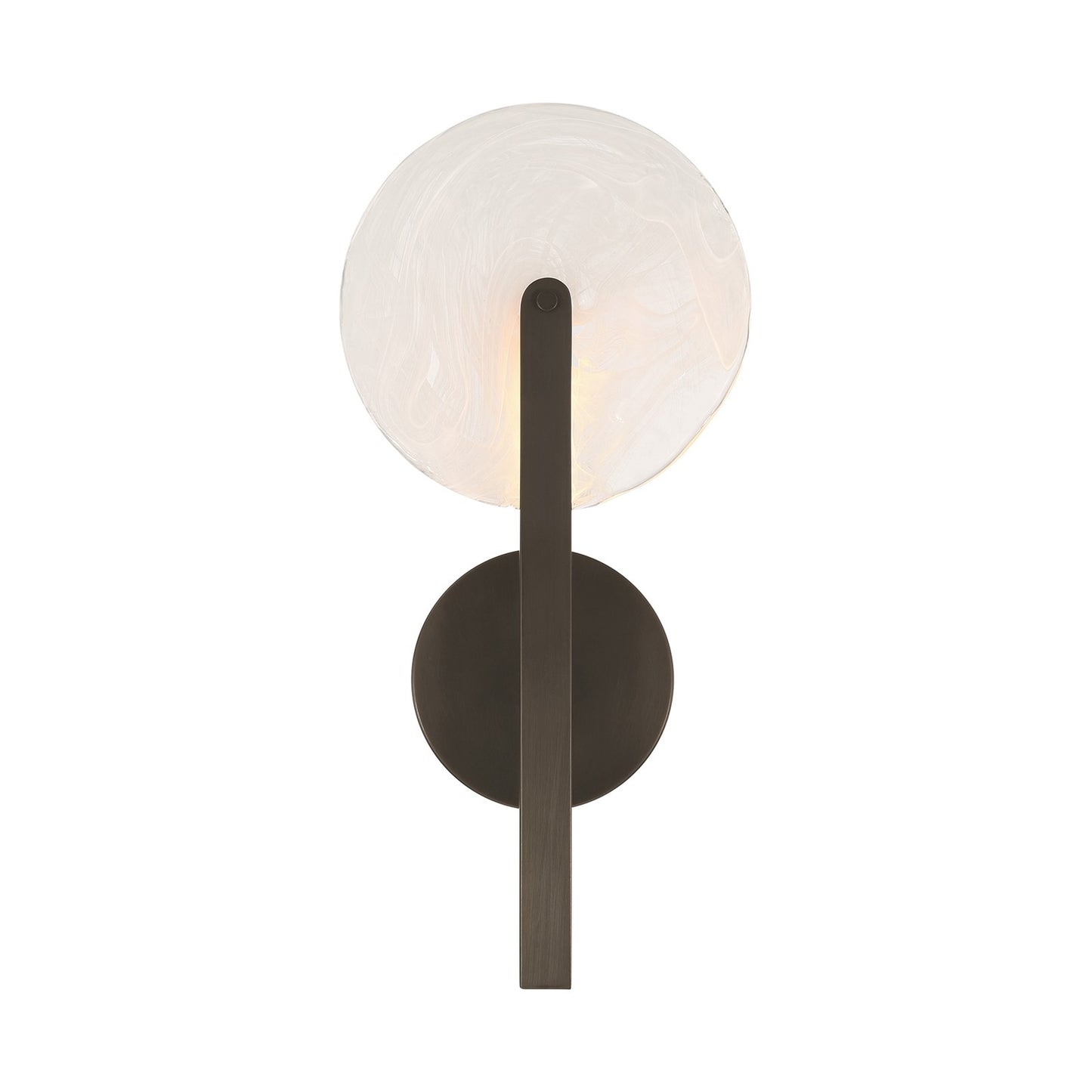 Savoy House Ainslie 1-Light LED Wall Sconce | Modern Mediterranean Bronze Metal and Strie Glass | Bathroom, Hallway & Bedroom Accent | Model 9-9308-1-15