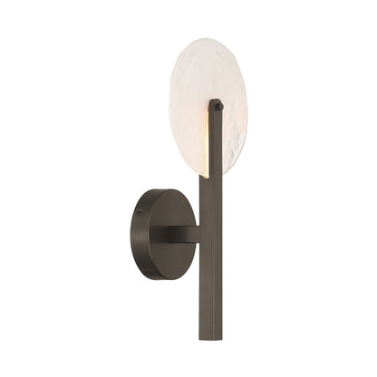 Savoy House Ainslie 1-Light LED Wall Sconce | Modern Mediterranean Bronze Metal and Strie Glass | Bathroom, Hallway & Bedroom Accent | Model 9-9308-1-15