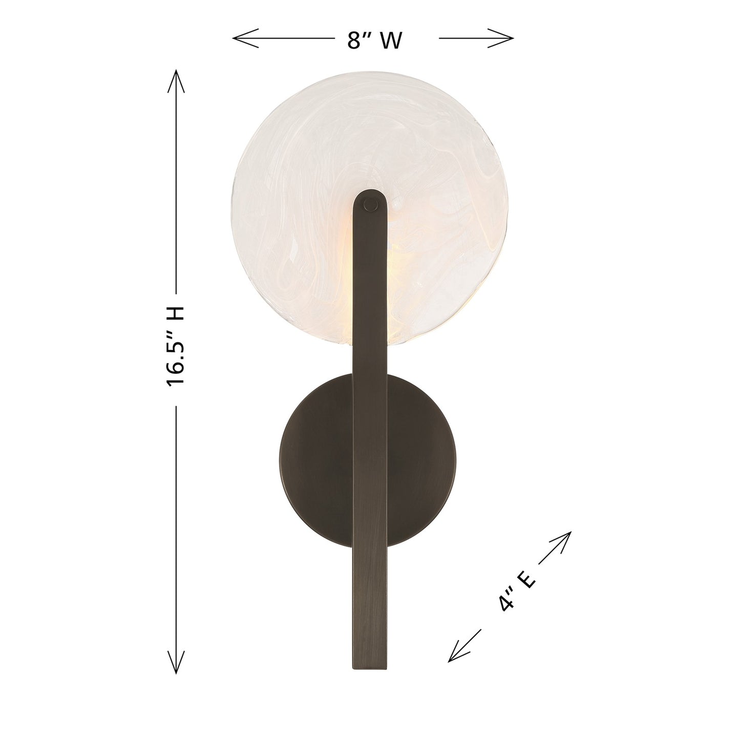 Savoy House Ainslie 1-Light LED Wall Sconce | Modern Mediterranean Bronze Metal and Strie Glass | Bathroom, Hallway & Bedroom Accent | Model 9-9308-1-15