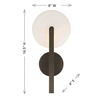 Savoy House Ainslie 1-Light LED Wall Sconce | Modern Mediterranean Bronze Metal and Strie Glass | Bathroom, Hallway & Bedroom Accent | Model 9-9308-1-15
