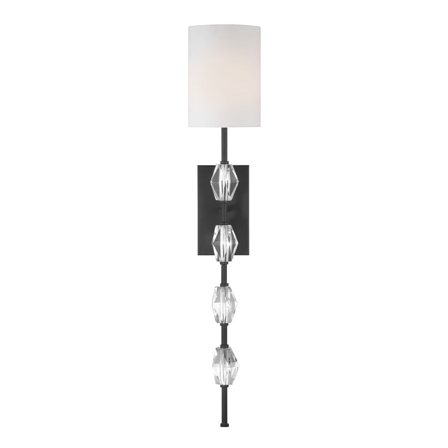 Savoy House Sebring 1 Lt Sconce, Matte Black