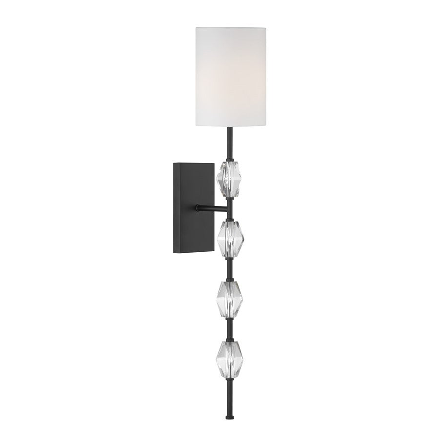 Savoy House Sebring 1 Lt Sconce, Matte Black
