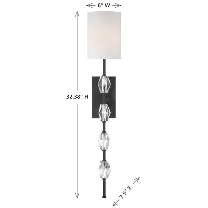 Savoy House Sebring 1 Lt Sconce, Matte Black