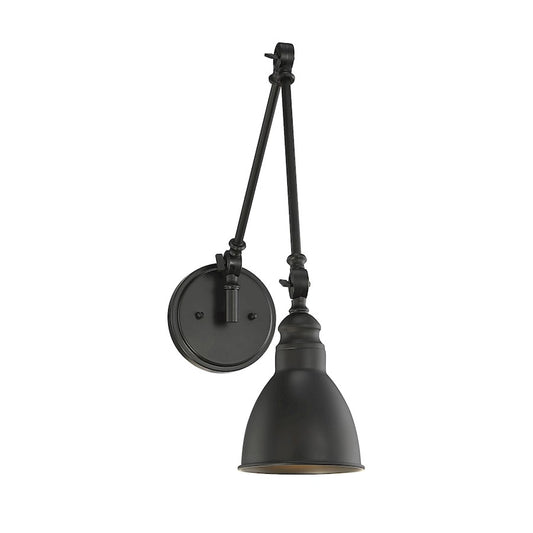 Savoy House Dakota 1-Light Adjustable Wall Sconce, Matte Black - 9-960-1-89