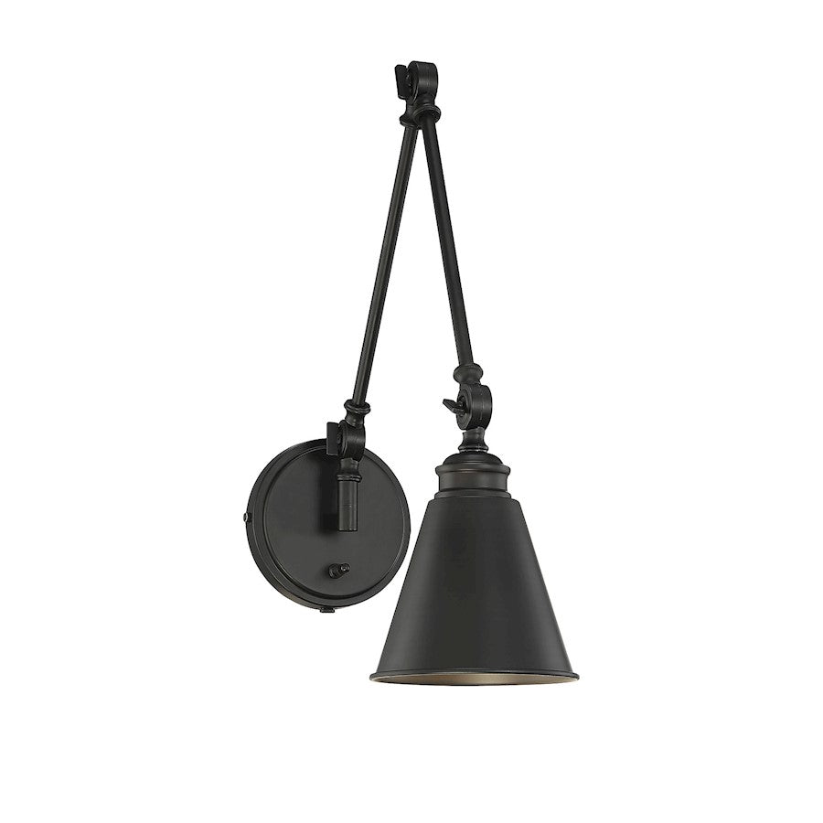 Savoy House Morland 1-Light Adjustable Wall Sconce, Matte Black - 9-961CP-1-89