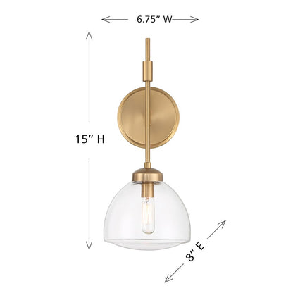 Corbin 1-Light Wall Sconce, Warm Brass