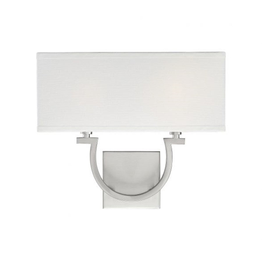 Savoy House Rhodes 2-Light Wall Sconce, Satin Nickel - 9-998-2-SN