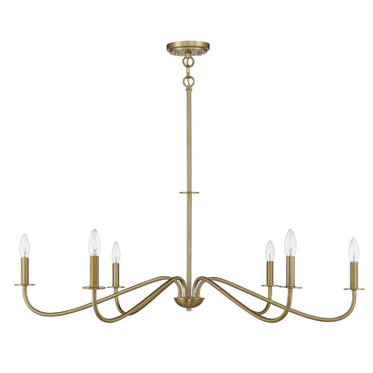 Savoy House Jasmine 42in 6-Light Chandelier | Transitional Warm Brass Metal | Dining Room & Foyer | 42 x 42 x 14 in, Rod Hung | Model L1-2220-6-322