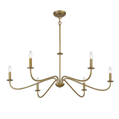 Savoy House Jasmine 42in 6-Light Chandelier | Transitional Warm Brass Metal | Dining Room & Foyer | 42 x 42 x 14 in, Rod Hung | Model L1-2220-6-322