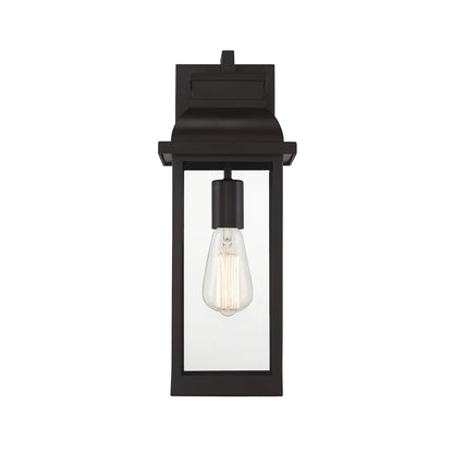Savoy House Drexel 16in 1-Light Outdoor Wall Lantern | Traditional English Bronze and Clear Glass | Patio & Entryway | Model L5-2934-13