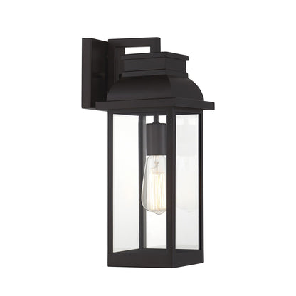 Savoy House Drexel 16in 1-Light Outdoor Wall Lantern | Traditional English Bronze and Clear Glass | Patio & Entryway | Model L5-2934-13