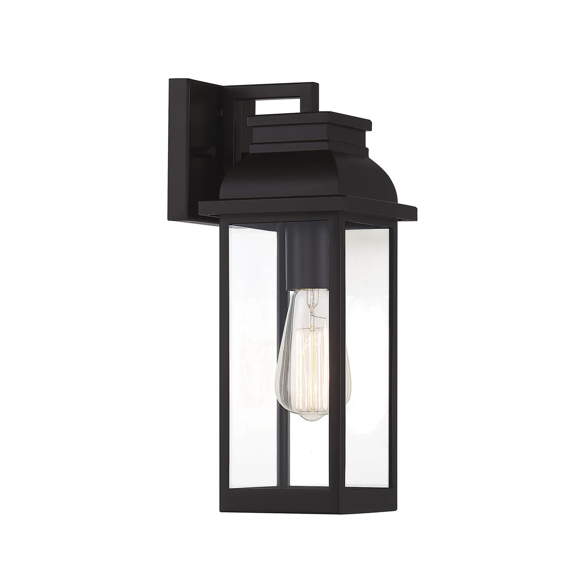 Savoy House Drexel 14in 1-Light Outdoor Wall Lantern | Traditional English Bronze and Clear Glass | Patio & Entryway | Model L5-2935-13