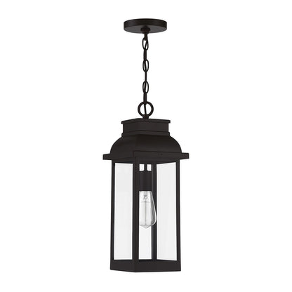 Savoy House Drexel 19in 1-Light Outdoor Hanging Lantern | Traditional English Bronze and Clear Glass | Porch & Covered Patio | Model L5-2937-13