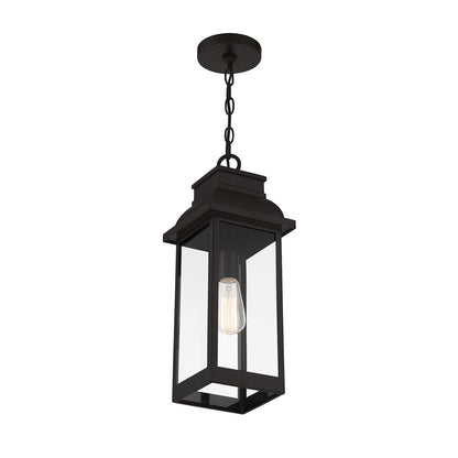 Savoy House Drexel 19in 1-Light Outdoor Hanging Lantern | Traditional English Bronze and Clear Glass | Porch & Covered Patio | Model L5-2937-13