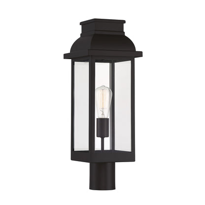 Savoy House Drexel 21in 1-Light Outdoor Post Lantern | Traditional English Bronze and Clear Glass | Driveway & Walkway | Model L5-2938-13