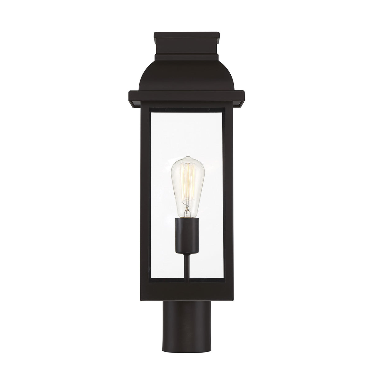 Savoy House Drexel 21in 1-Light Outdoor Post Lantern | Traditional English Bronze and Clear Glass | Driveway & Walkway | Model L5-2938-13