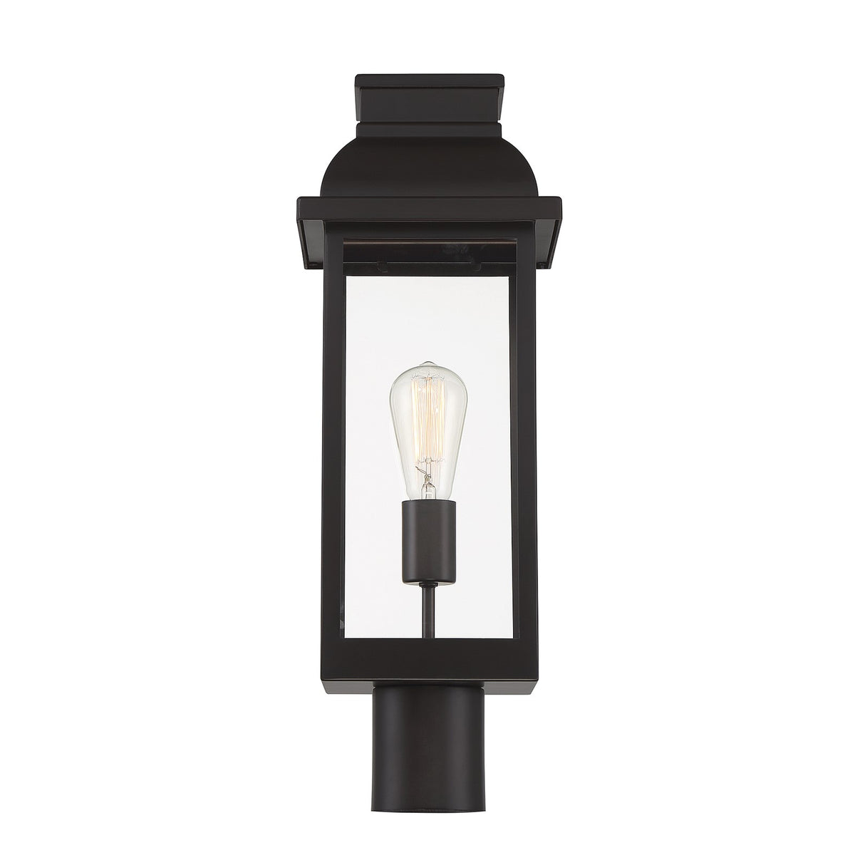 Savoy House Drexel 21in 1-Light Outdoor Post Lantern | Traditional English Bronze and Clear Glass | Driveway & Walkway | Model L5-2938-13