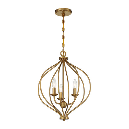 Savoy House Orchid 16in 3-Light Pendant | Modern Warm Brass Metal | Kitchen Island & Dining Room | 16 x 16 x 20.75 in | Model L7-1297-3-322