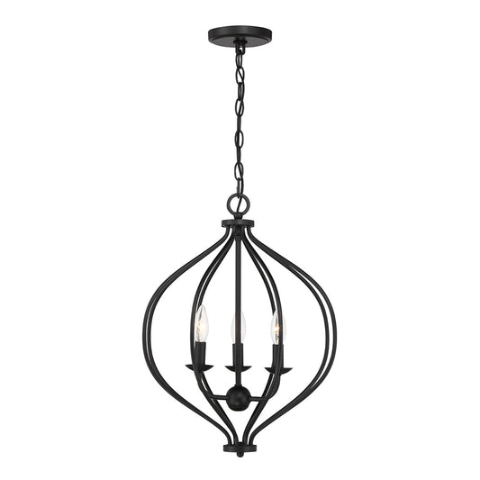 Savoy House Orchid 16in 3-Light Pendant | Modern Matte Black Metal | Kitchen Island & Dining Room | 16 x 16 x 20.75 in | Model L7-1297-3-89