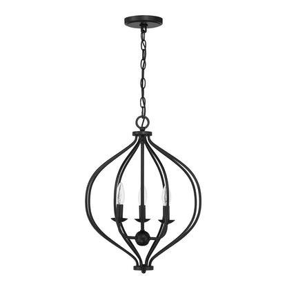 Savoy House Orchid 16in 3-Light Pendant | Modern Matte Black Metal | Kitchen Island & Dining Room | 16 x 16 x 20.75 in | Model L7-1297-3-89