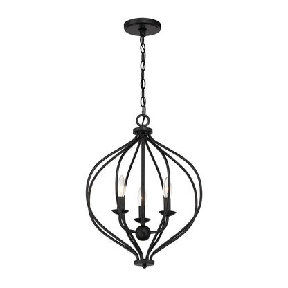 Savoy House Orchid 16in 3-Light Pendant | Modern Matte Black Metal | Kitchen Island & Dining Room | 16 x 16 x 20.75 in | Model L7-1297-3-89
