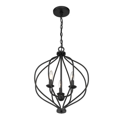 Savoy House Orchid 16in 3-Light Pendant | Modern Matte Black Metal | Kitchen Island & Dining Room | 16 x 16 x 20.75 in | Model L7-1297-3-89