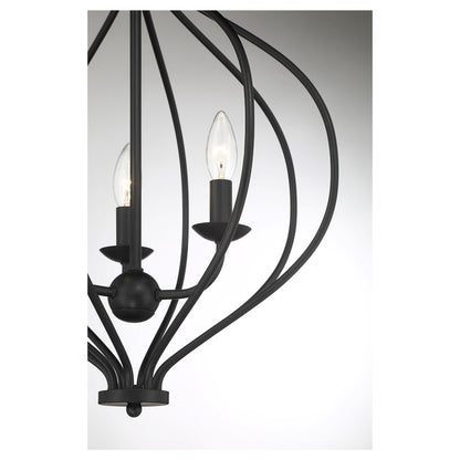Savoy House Orchid 16in 3-Light Pendant | Modern Matte Black Metal | Kitchen Island & Dining Room | 16 x 16 x 20.75 in | Model L7-1297-3-89