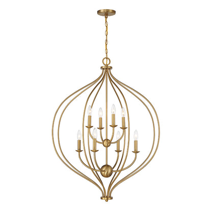 Savoy House Orchid 32in 8-Light Pendant | Modern Warm Brass Metal | Kitchen Island & Dining Room | 32 x 32 x 42 in | Model L7-1299-8-322