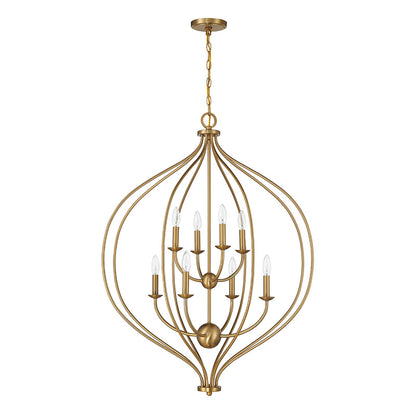 Savoy House Orchid 32in 8-Light Pendant | Modern Warm Brass Metal | Kitchen Island & Dining Room | 32 x 32 x 42 in | Model L7-1299-8-322