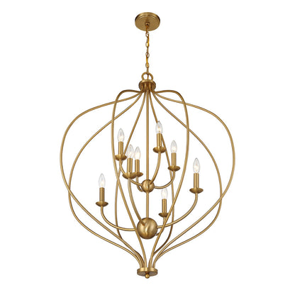 Savoy House Orchid 32in 8-Light Pendant | Modern Warm Brass Metal | Kitchen Island & Dining Room | 32 x 32 x 42 in | Model L7-1299-8-322