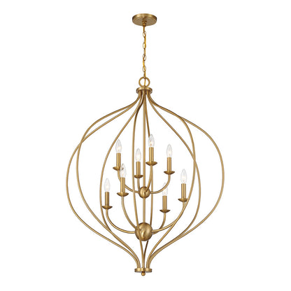 Savoy House Orchid 32in 8-Light Pendant | Modern Warm Brass Metal | Kitchen Island & Dining Room | 32 x 32 x 42 in | Model L7-1299-8-322