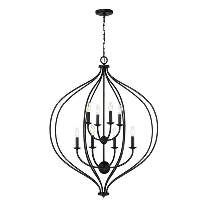 Savoy House Orchid 32in 8-Light Pendant | Modern Matte Black Metal | Kitchen Island & Dining Room | 32 x 32 x 42 in | Model L7-1299-8-89