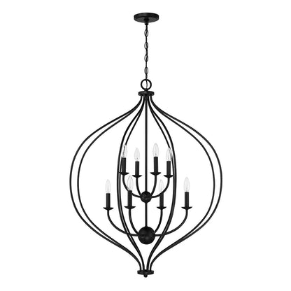 Savoy House Orchid 32in 8-Light Pendant | Modern Matte Black Metal | Kitchen Island & Dining Room | 32 x 32 x 42 in | Model L7-1299-8-89