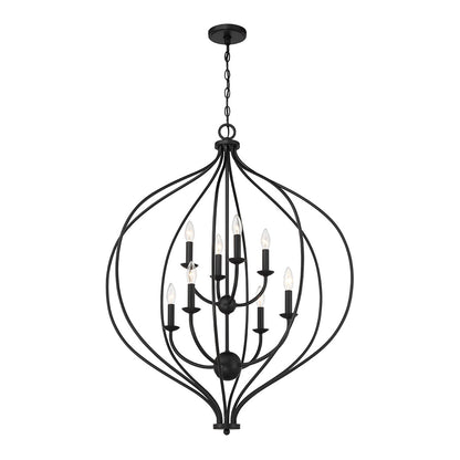 Savoy House Orchid 32in 8-Light Pendant | Modern Matte Black Metal | Kitchen Island & Dining Room | 32 x 32 x 42 in | Model L7-1299-8-89