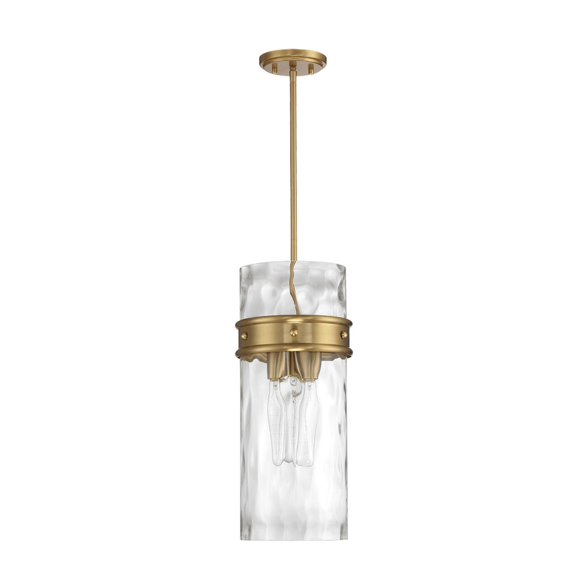 Savoy House Ashton 9in 3-Light Pendant | Vintage Warm Brass and Hammered Glass | Kitchen Island & Dining Room | 9 x 9 x 20 in | Model L7-3704-3-322
