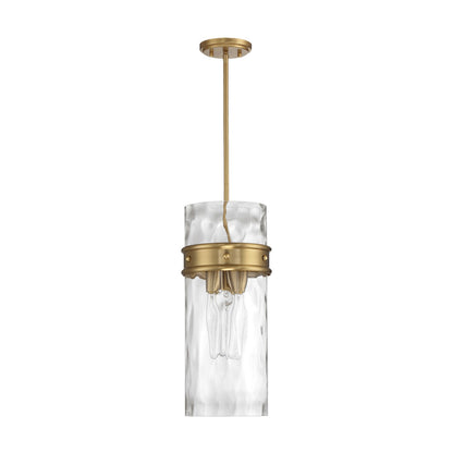 Savoy House Ashton 9in 3-Light Pendant | Vintage Warm Brass and Hammered Glass | Kitchen Island & Dining Room | 9 x 9 x 20 in | Model L7-3704-3-322