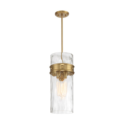 Savoy House Ashton 9in 3-Light Pendant | Vintage Warm Brass and Hammered Glass | Kitchen Island & Dining Room | 9 x 9 x 20 in | Model L7-3704-3-322