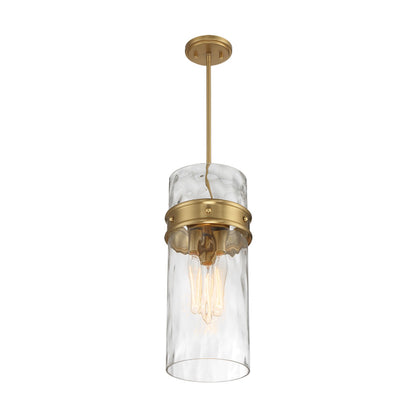 Savoy House Ashton 9in 3-Light Pendant | Vintage Warm Brass and Hammered Glass | Kitchen Island & Dining Room | 9 x 9 x 20 in | Model L7-3704-3-322