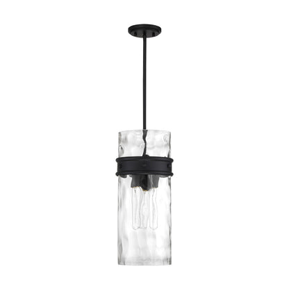 Savoy House Ashton 9in 3-Light Pendant | Vintage Matte Black and Hammered Glass | Kitchen Island & Dining Room | 9 x 9 x 20 in | Model L7-3704-3-89