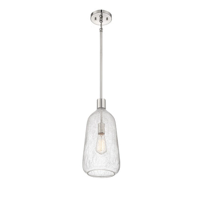 Savoy House Adair 8in 1-Light Pendant | Vintage Polished Nickel and Clear Crackle Glass | Kitchen Island & Dining Room | Model L7-4801-1-109
