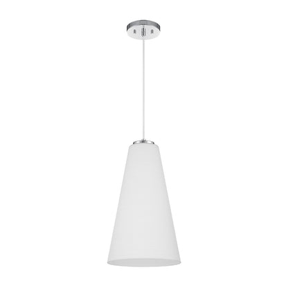 Savoy House Christos 10in 1-Light Pendant | Modern Farmhouse Chrome and White Glass | Kitchen Island & Dining Room | Model L7-5001-1-11